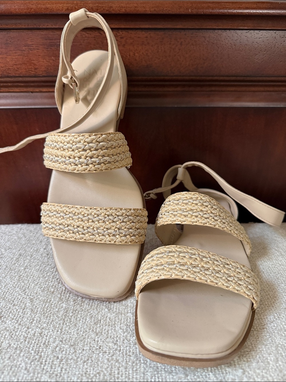 Naturalizer Tan Braided Strap Sandals - wide width